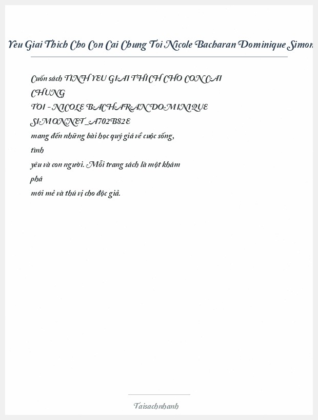 Trích đoạn Tinh Yeu Giai Thich Cho Con Cai Chung Toi Nicole Bacharan Dominique Simonnet A702B82E