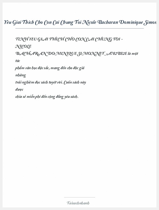 Trích đoạn Tinh Yeu Giai Thich Cho Con Cai Chung Toi Nicole Bacharan Dominique Simonnet A702B82E
