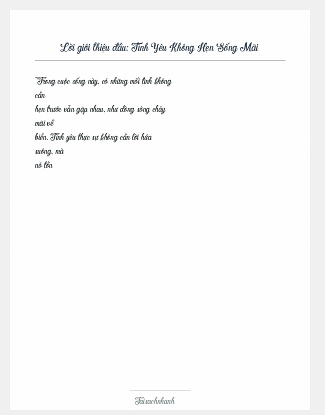 Trích đoạn Tình Yêu Không Hẹn Sống Mãi