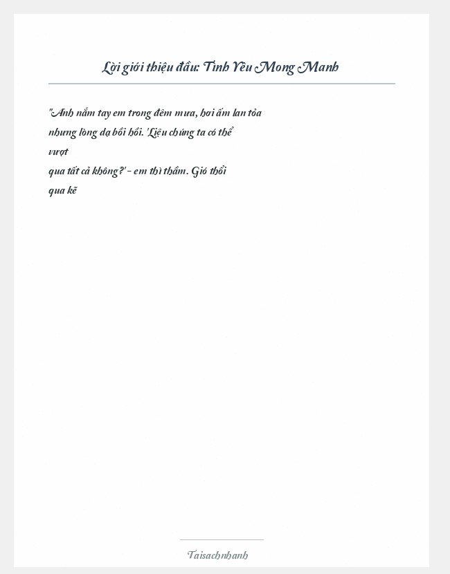 Trích đoạn Tình Yêu Mong Manh