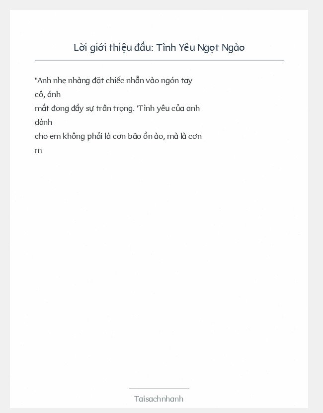 Trích đoạn Tình Yêu Ngọt Ngào