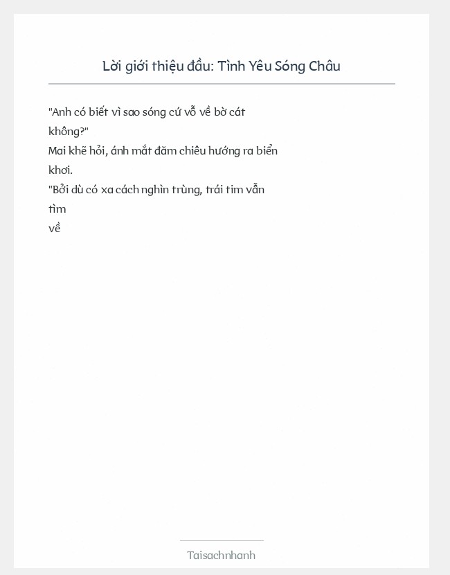 Trích đoạn Tình Yêu Sóng Châu