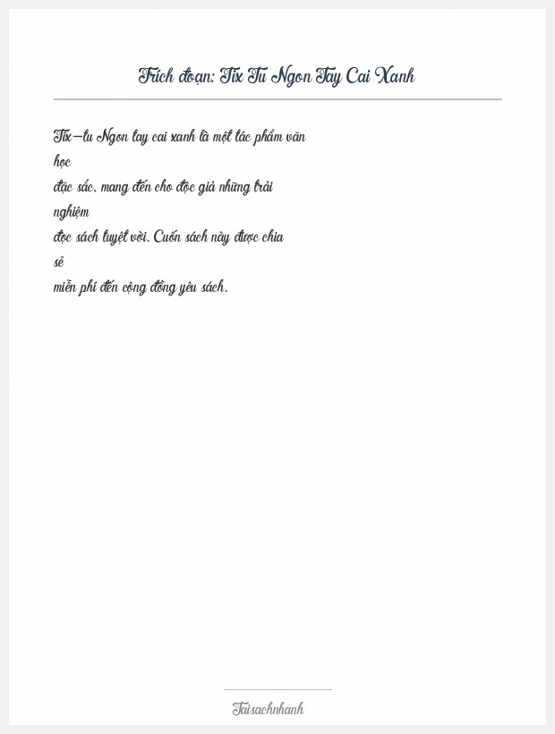 Trích đoạn Tix Tu Ngon Tay Cai Xanh