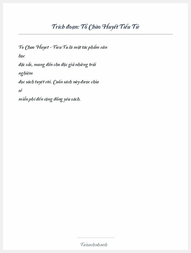 Trích đoạn Tổ Chào Huyết Tiểu Tử