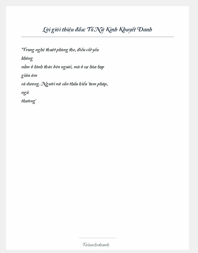 Trích đoạn Tố Nữ Kinh Khuyết Danh