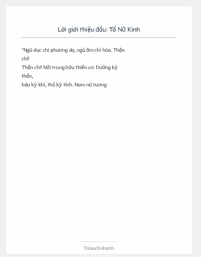 Trích đoạn Tố Nữ Kinh