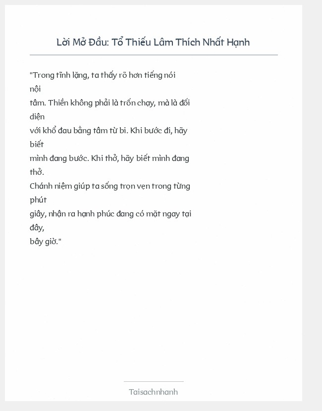 Trích đoạn Tổ Thiếu Lâm Thích Nhất Hạnh