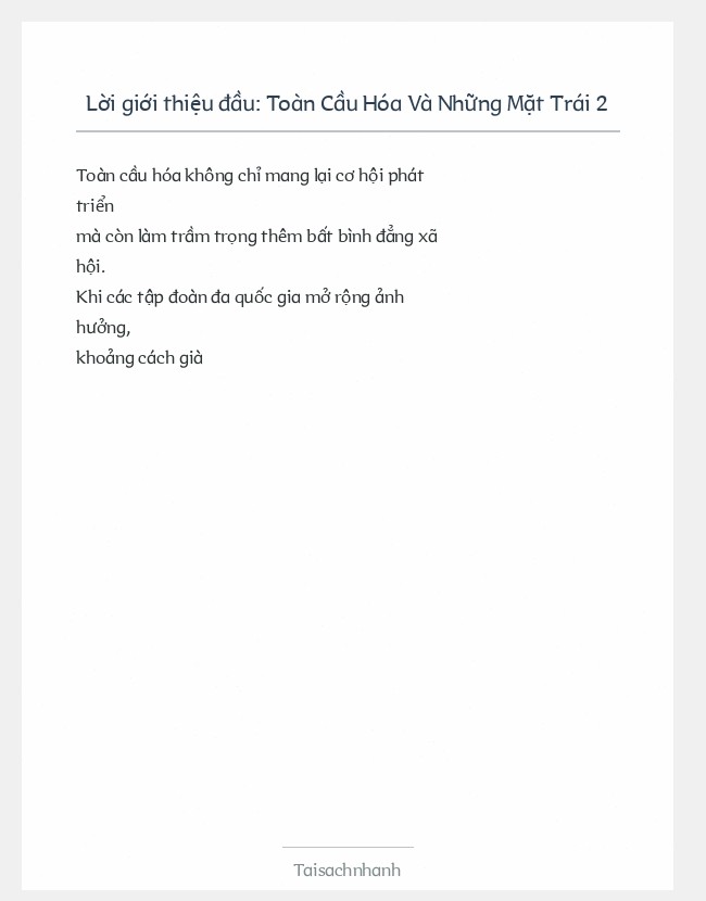 Trích đoạn Toàn Cầu Hóa Và Những Mặt Trái 2