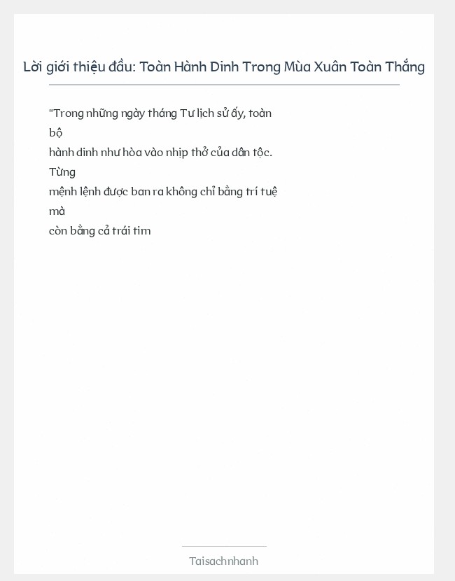 Trích đoạn Toàn Hành Dinh Trong Mùa Xuân Toàn Thắng