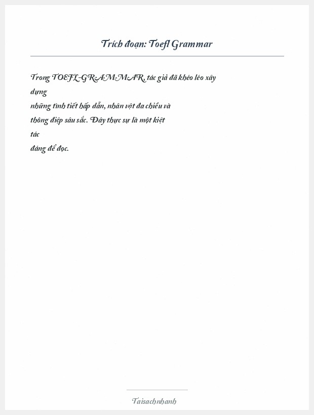 Trích đoạn Toefl Grammar