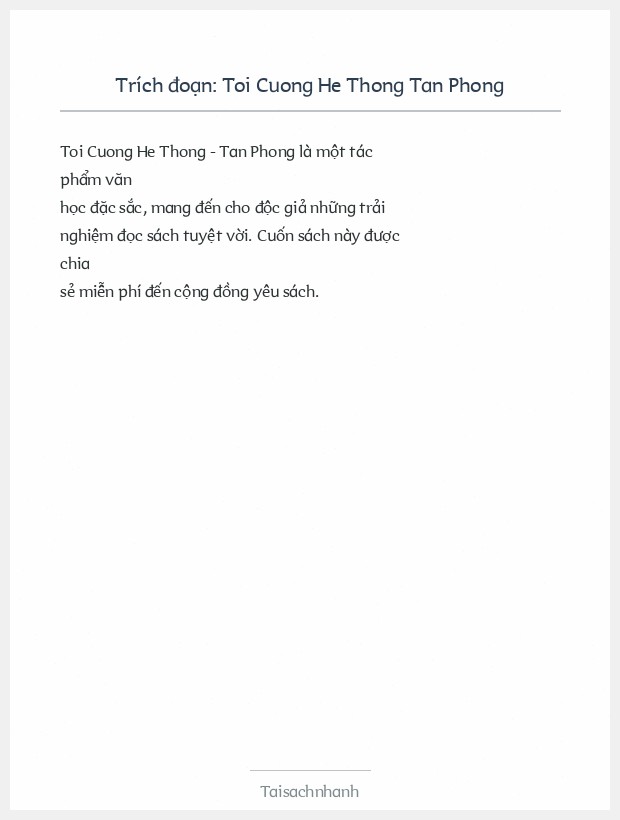 Trích đoạn Toi Cuong He Thong Tan Phong