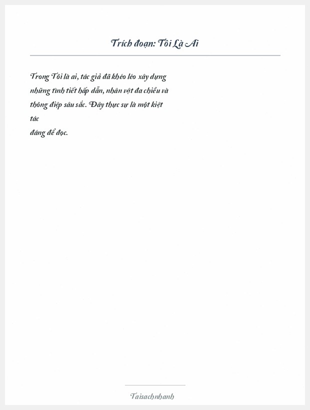 Trích đoạn Tôi Là Ai