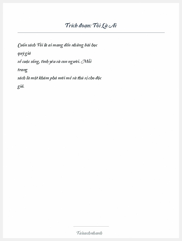 Trích đoạn Tôi Là Ai