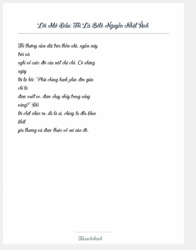 Trích đoạn Tôi Là Bêtô Nguyễn Nhật Ánh