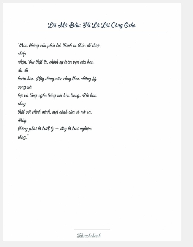Trích đoạn Tôi Là Lời Công Osho