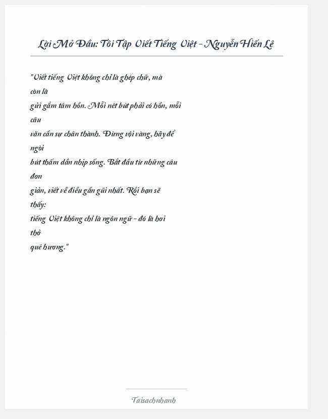 Trích đoạn Tôi Tập Viết Tiếng Việt - Nguyễn Hiến Lê