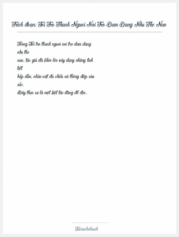 Trích đoạn Toi Tro Thanh Nguoi Noi Tro Dam Dang Nhu The Nao