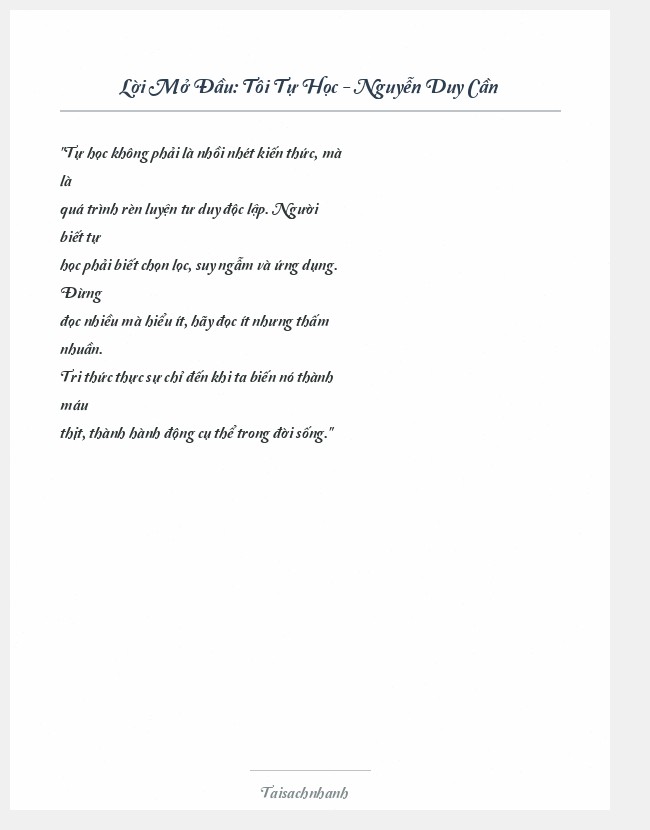 Trích đoạn Tôi Tự Học - Nguyễn Duy Cần