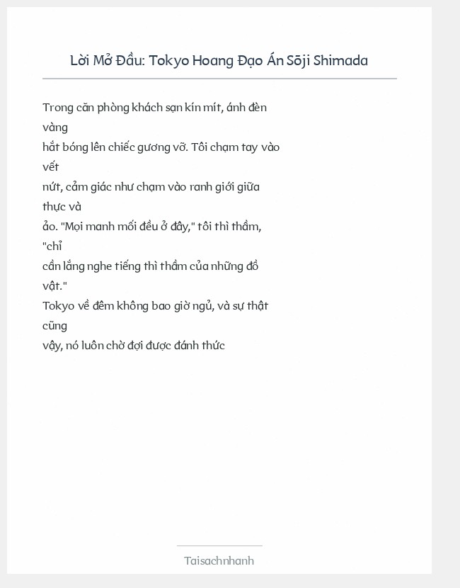 Trích đoạn Tokyo Hoang Đạo Án Sōji Shimada
