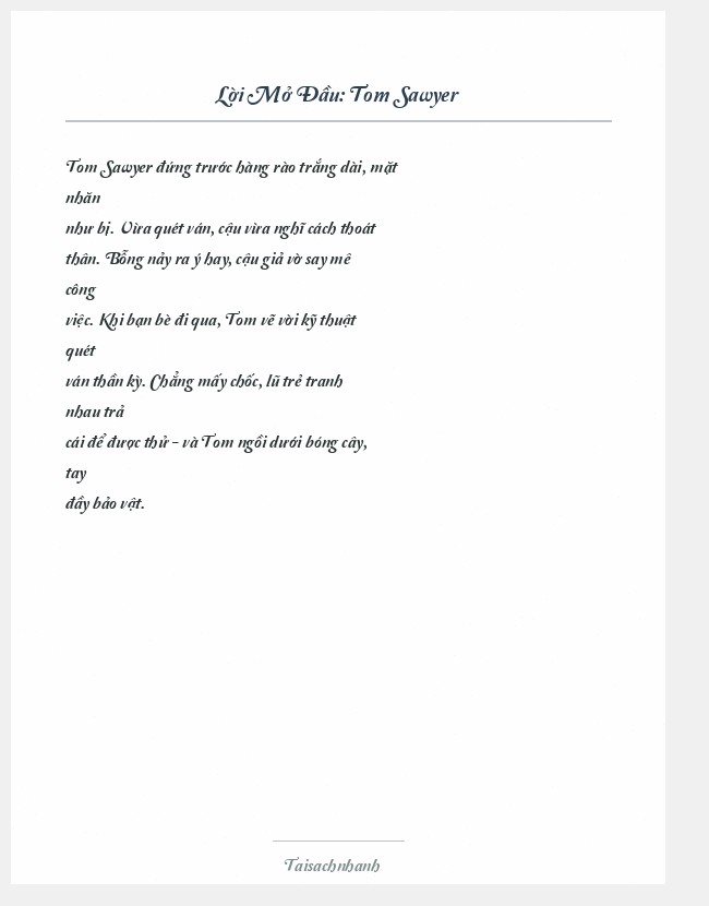 Trích đoạn Tom Sawyer