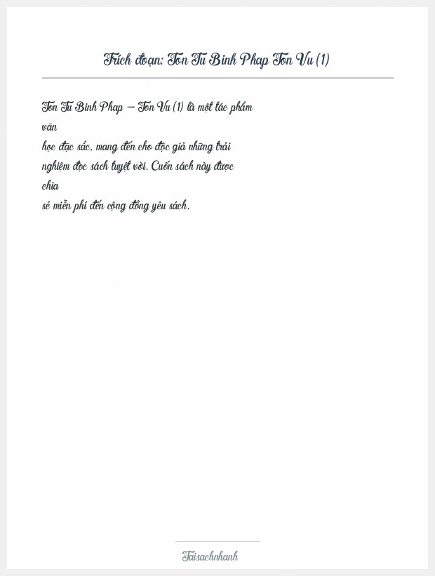 Trích đoạn Ton Tu Binh Phap Ton Vu (1)