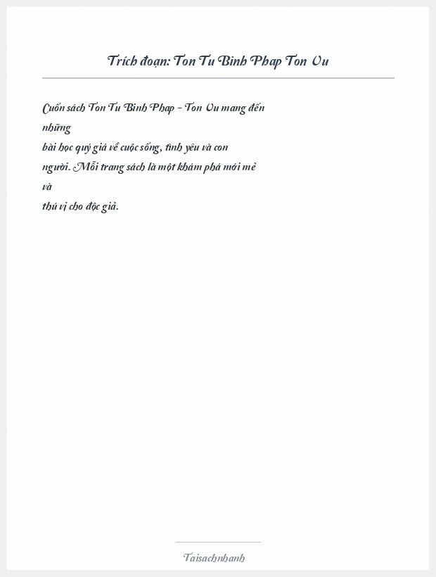 Trích đoạn Ton Tu Binh Phap Ton Vu