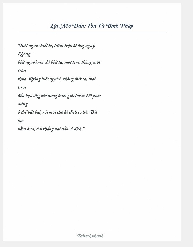 Trích đoạn Tôn Tử Binh Pháp