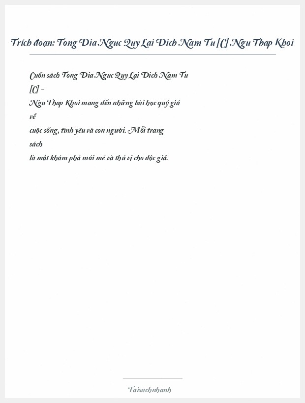 Trích đoạn Tong Dia Nguc Quy Lai Dich Nam Tu [C] Ngu Thap Khoi