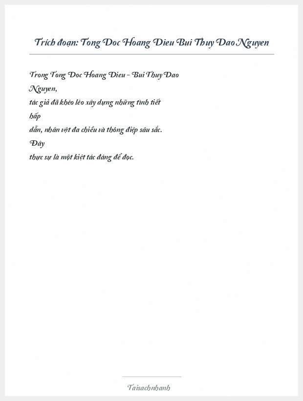 Trích đoạn Tong Doc Hoang Dieu Bui Thuy Dao Nguyen