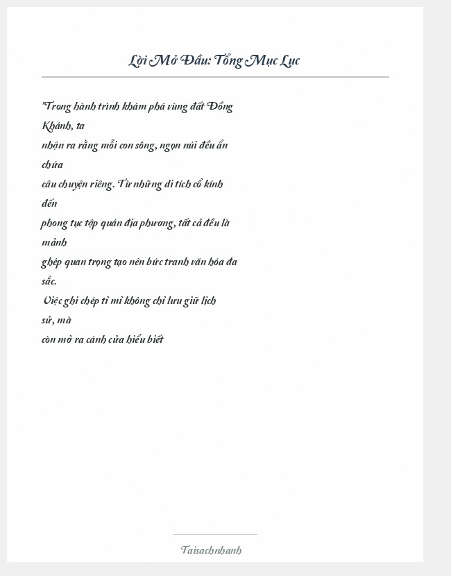 Trích đoạn Tổng Mục Lục