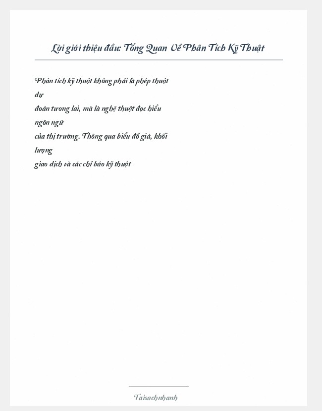 Trích đoạn Tổng Quan Về Phân Tích Kỹ Thuật