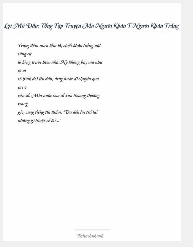 Trích đoạn Tổng Tập Truyện Ma Người Khăn T Người Khăn Trắng
