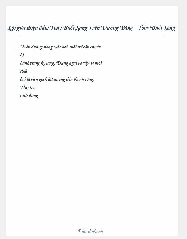 Trích đoạn Tony Buổi Sáng Trên Đường Băng - Tony Buổi Sáng