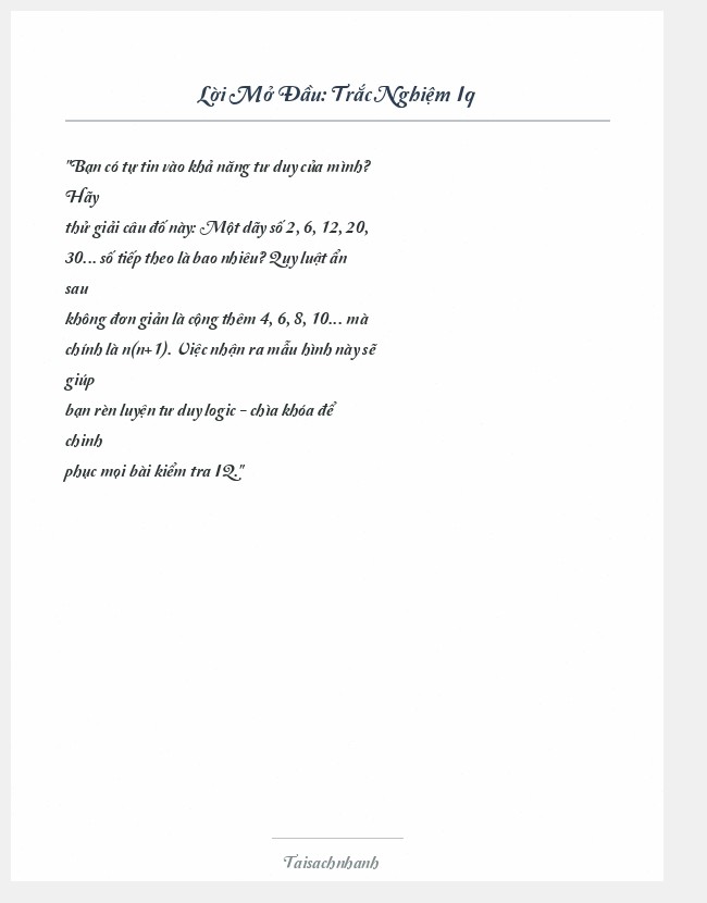 Trích đoạn Trắc Nghiệm Iq