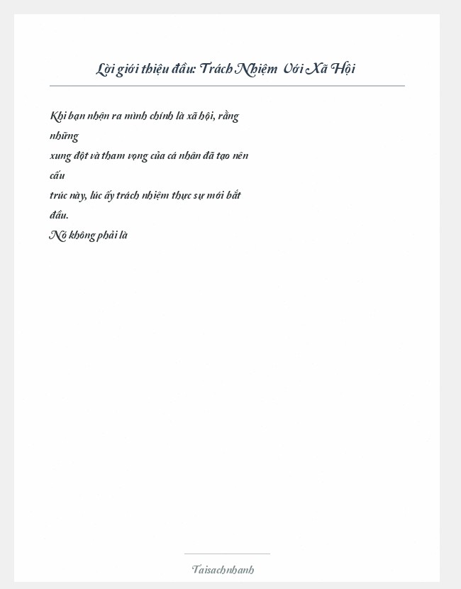 Trích đoạn Trách Nhiệm Với Xã Hội