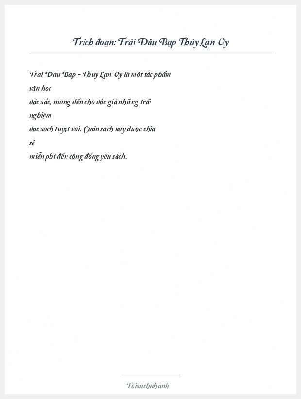 Trích đoạn Trái Dâu Bạp Thúy Lan Vy