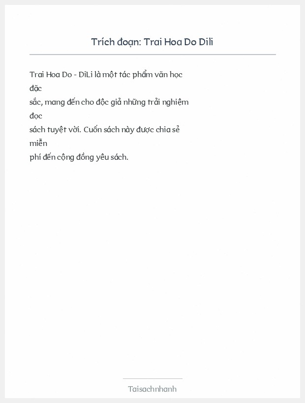 Trích đoạn Trai Hoa Do Dili