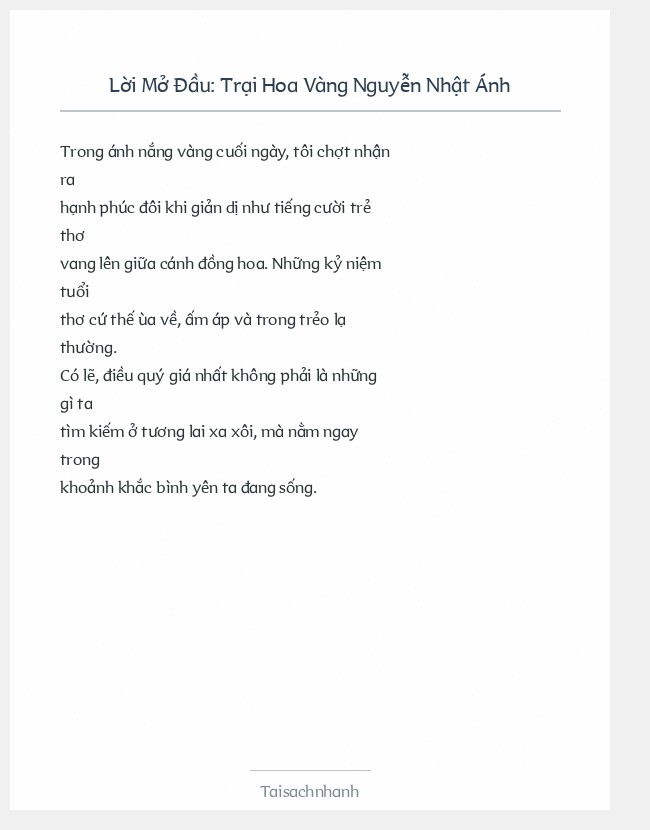Trích đoạn Trại Hoa Vàng Nguyễn Nhật Ánh