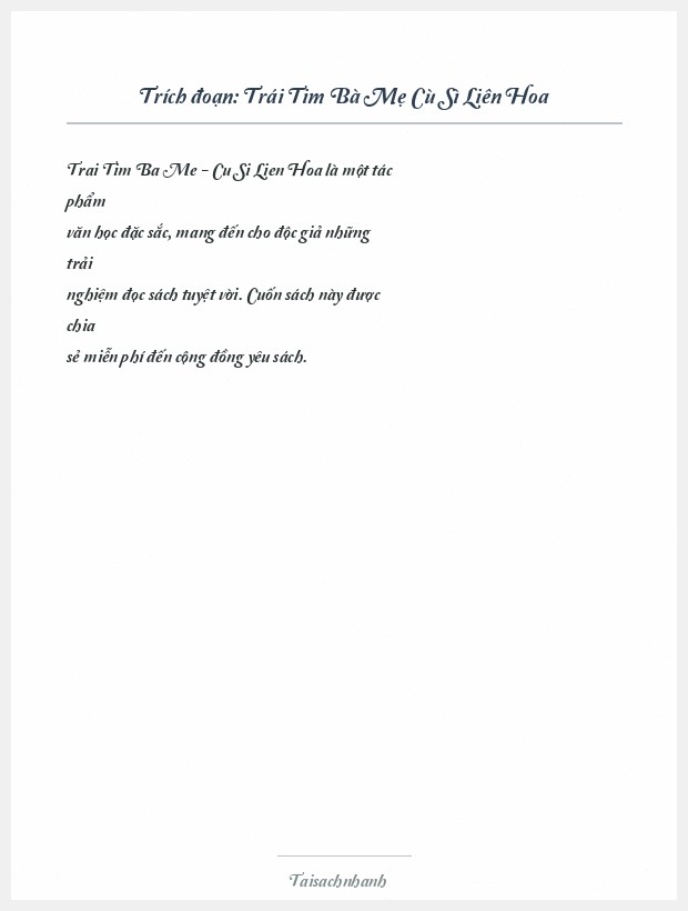 Trích đoạn Trái Tim Bà Mẹ Cù Sì Liên Hoa