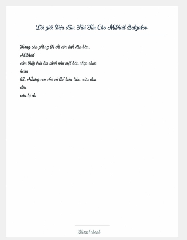 Trích đoạn Trái Tim Cho Mikhail Bulgakov