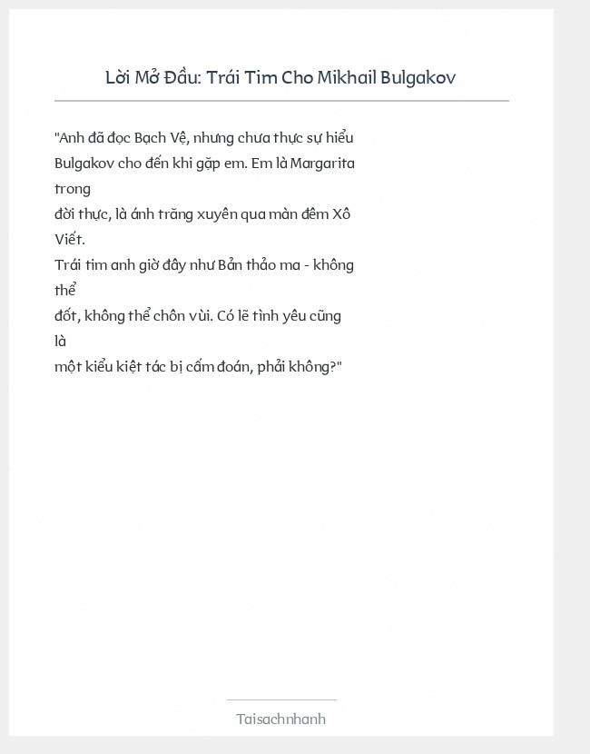 Trích đoạn Trái Tim Cho Mikhail Bulgakov