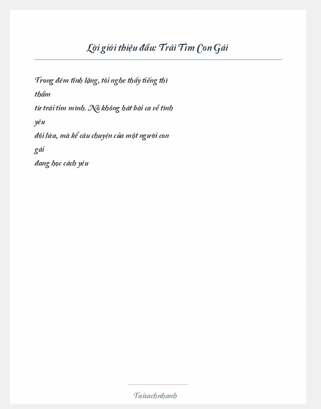 Trích đoạn Trái Tim Con Gái