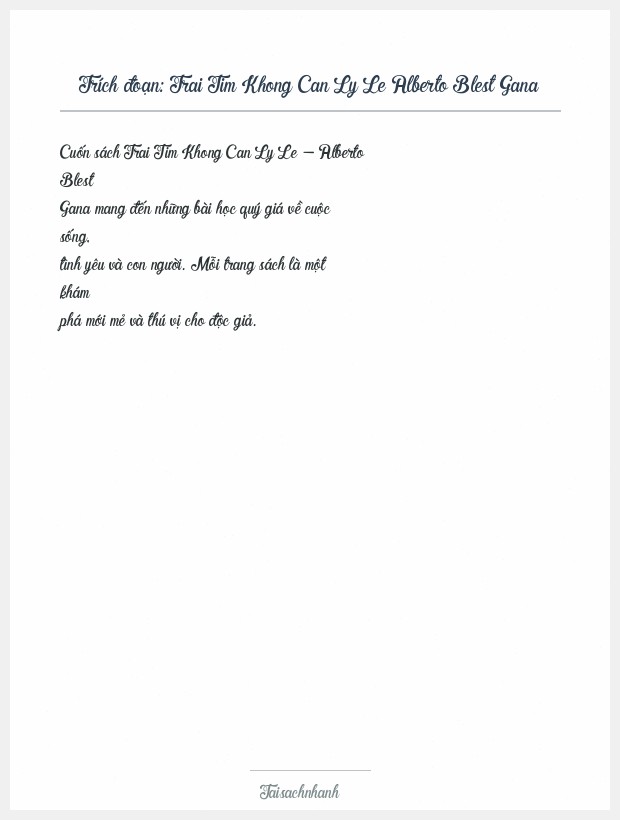 Trích đoạn Trai Tim Khong Can Ly Le Alberto Blest Gana