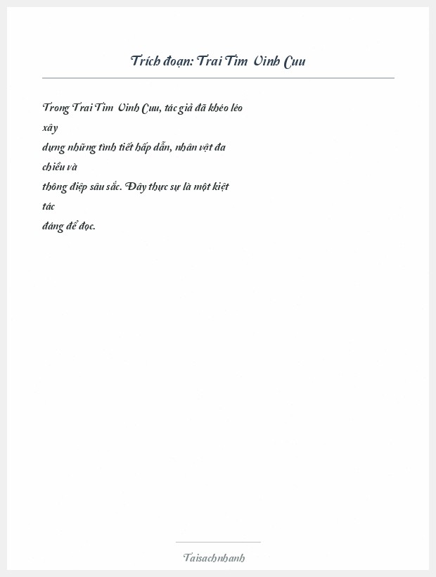 Trích đoạn Trai Tim Vinh Cuu