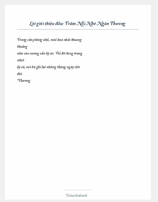 Trích đoạn Trăm Nỗi Nhớ Ngàn Thương