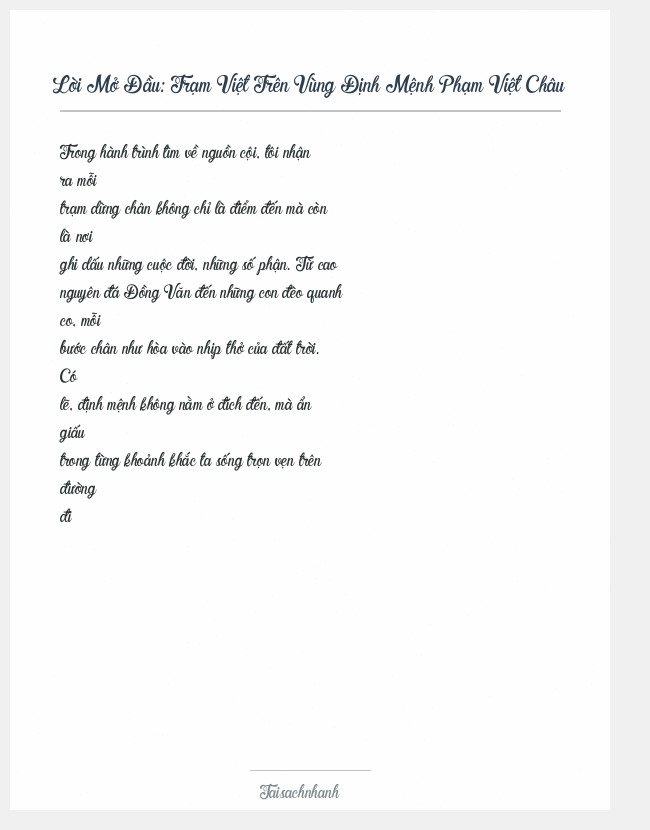 Trích đoạn Trạm Việt Trên Vùng Định Mệnh Phạm Việt Châu