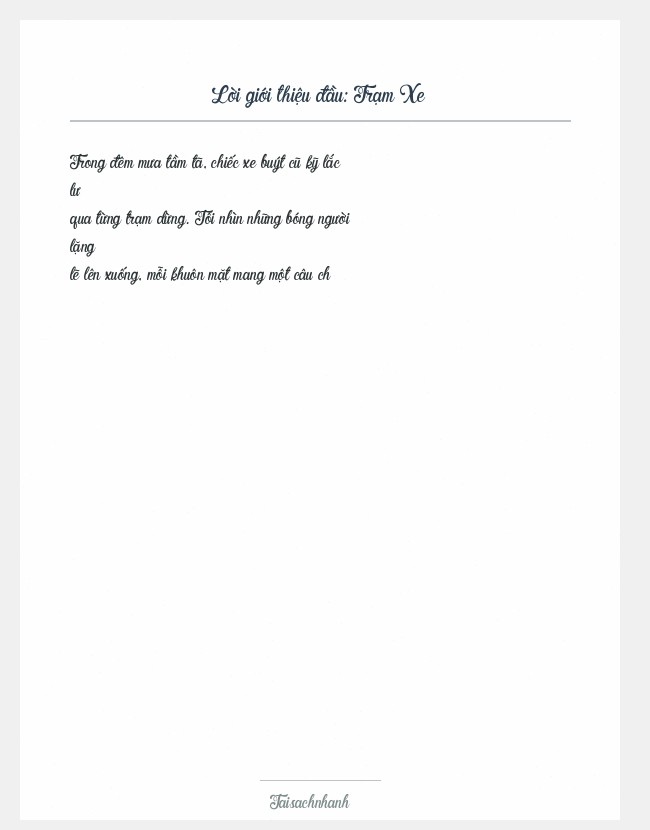 Trích đoạn Trạm Xe