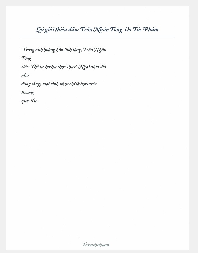 Trích đoạn Trần Nhân Tông Và Tác Phẩm