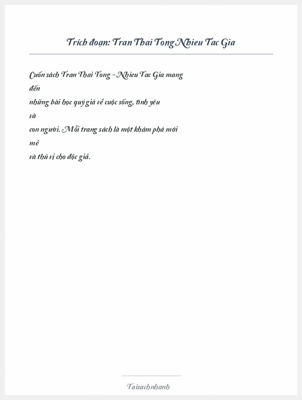 Trích đoạn Tran Thai Tong Nhieu Tac Gia