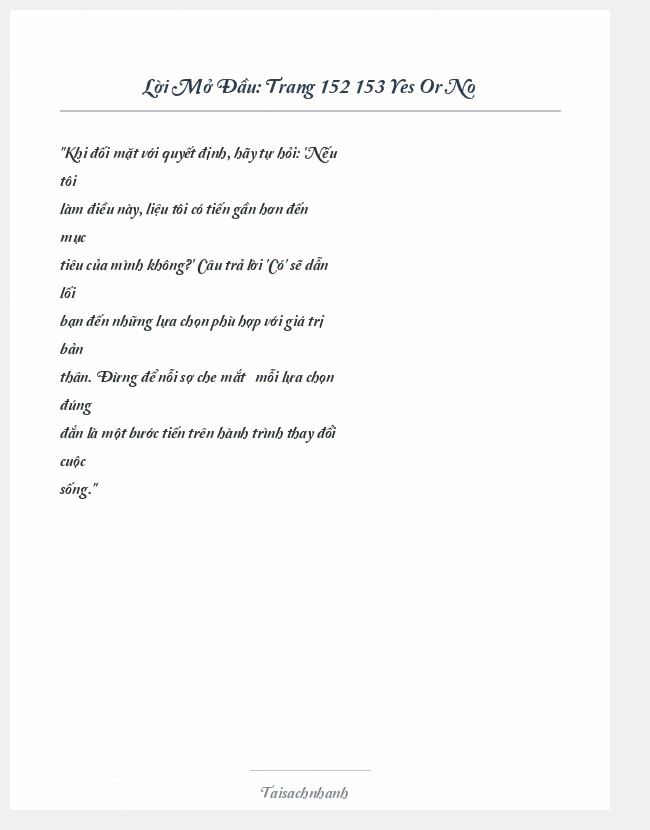 Trích đoạn Trang 152 153 Yes Or No